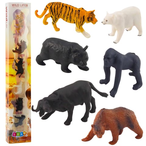 ⁨Zestaw Mini Figurki Dzikie Zwierzęta Afryki Zebra Lew Żyrafa 6-8cm 6szt⁩ w sklepie Wasserman.eu