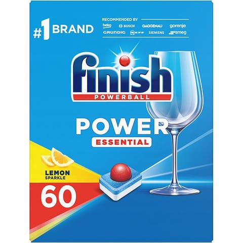 ⁨Finish Powerball Essential dishwasher tablets Lemon 60pcs.⁩ at Wasserman.eu