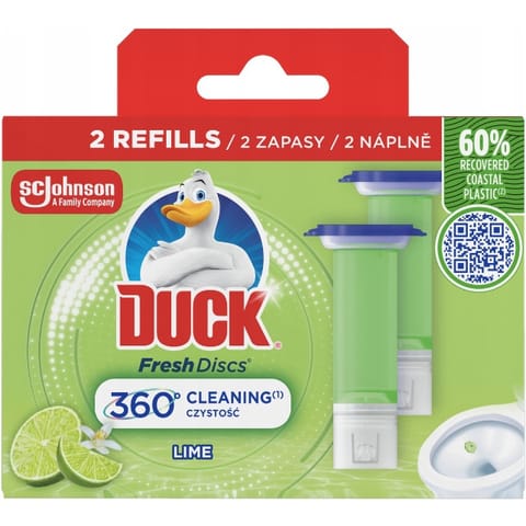 ⁨Żelowy krążek do WC DUCK zapas 2x36ml lime⁩ w sklepie Wasserman.eu