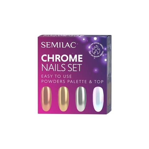 ⁨SEMILAC Zestaw prezentowy Chrome Nails Set⁩ w sklepie Wasserman.eu