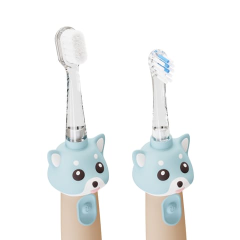 ⁨VITAMMY ePUPPY Szczoteczka soniczna do zębów dla dzieci 0-6, dwie końcówki, niebieska⁩ w sklepie Wasserman.eu