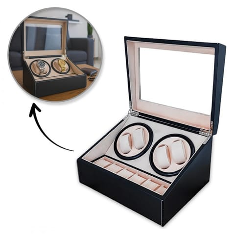 ⁨Rotomat na zegarek automatyczny, ekoskóra szkatułka gablotka 31x24x18cm PD103⁩ w sklepie Wasserman.eu