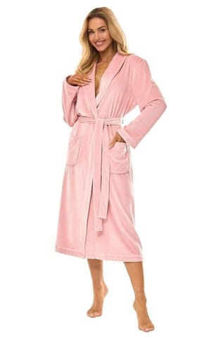 ⁨Szlafrok Aura 2510 Pudrowy Róż (Rozmiar XXL)⁩ w sklepie Wasserman.eu