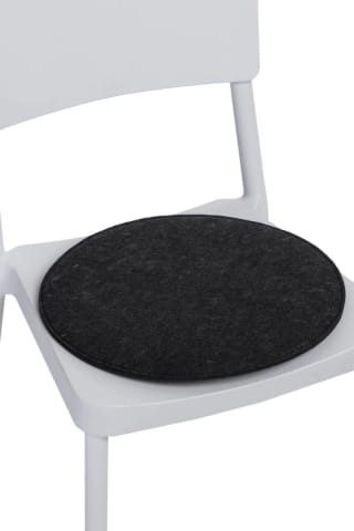 ⁨Chair cushion round grey dark (colour grey)⁩ at Wasserman.eu