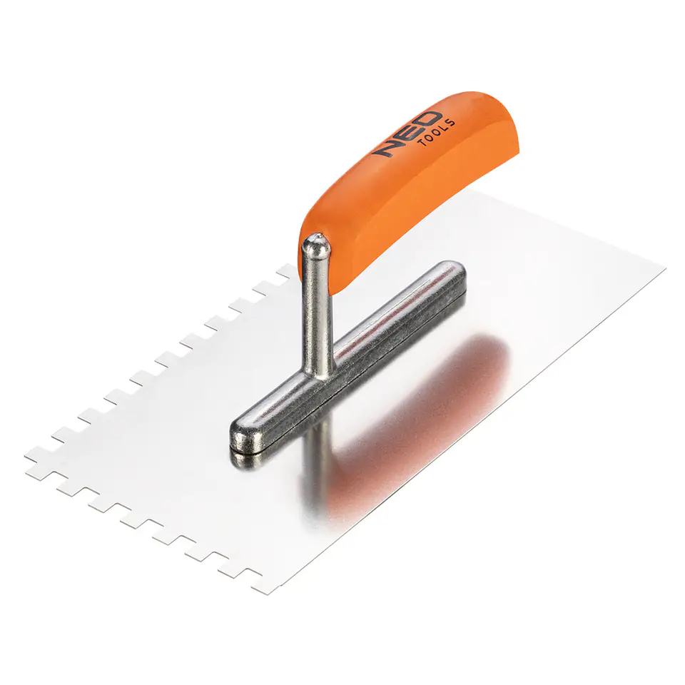 ⁨Trowel with teeth, 270 x 128 mm, tooth 8 x 8 x 8 mm, wooden handle⁩ at Wasserman.eu