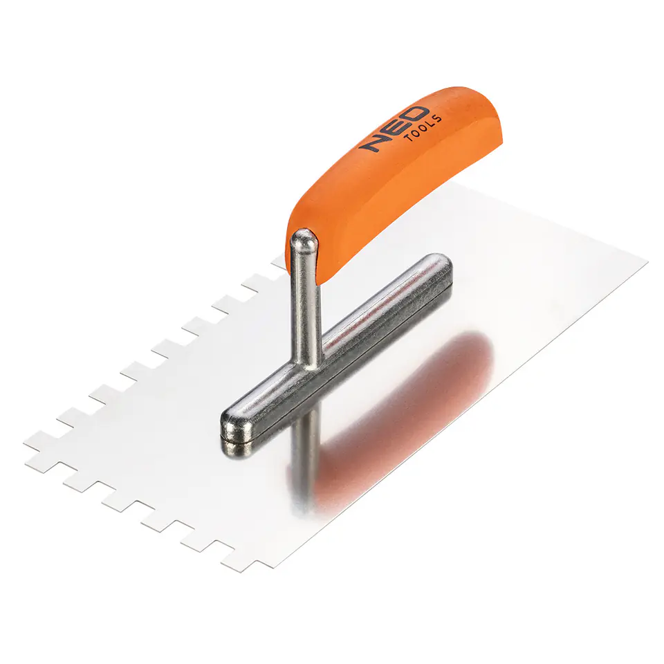⁨Trowel with teeth, 270 x 128 mm, tooth 10 x 10 x 10 mm, wooden handle⁩ at Wasserman.eu