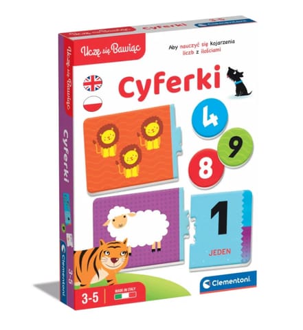⁨Gra edukacyjna Cyferki Matematyka Uczę się Bawiąc Język Polski Angielski Clementoni 50767⁩ w sklepie Wasserman.eu