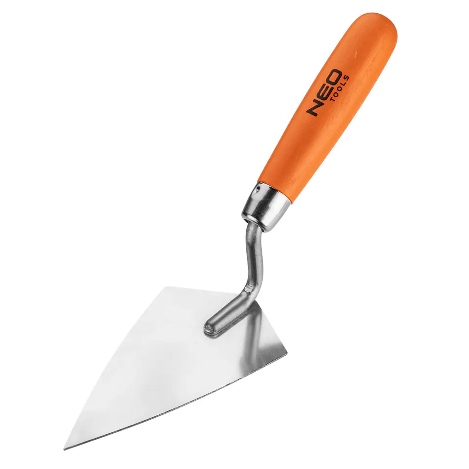 ⁨Sharp stucco trowel, 140 x 80 mm, wooden handle⁩ at Wasserman.eu