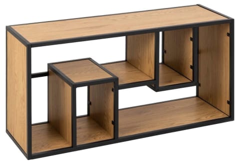 ⁨Półka naścienna Seaford III dąb/czarny⁩ w sklepie Wasserman.eu