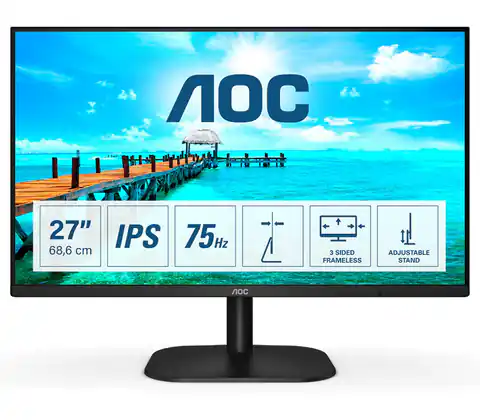 ⁨AOC 27B2H computer monitor 68.6 cm (27") 1920 x 1080 pixels Full HD LED Black⁩ at Wasserman.eu