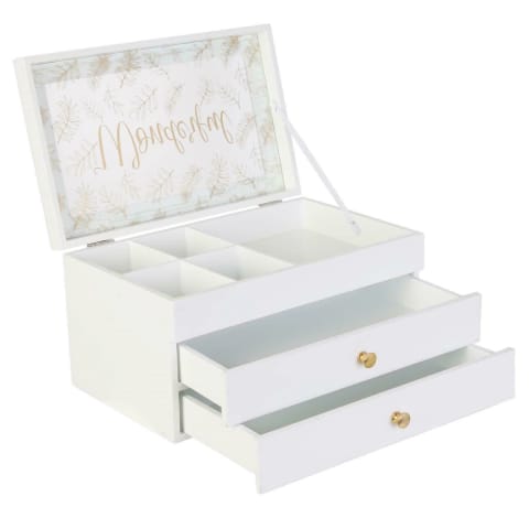 ⁨Szkatułka na biżuterię biała z szufladam⁩ w sklepie Wasserman.eu