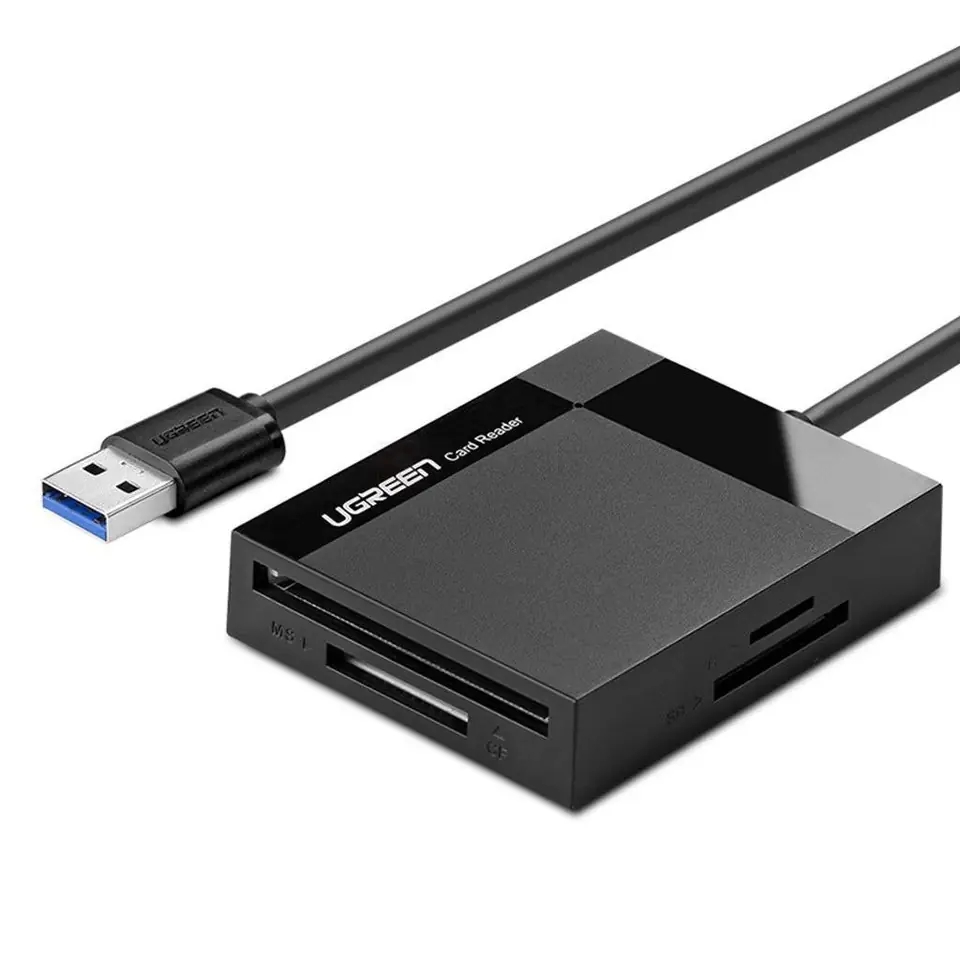 ⁨Czytnik kart 4 w 1 USB 3.0 UGREEN 1m (czarny)⁩ w sklepie Wasserman.eu