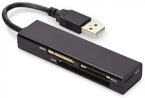 ⁨Ednet USB 2.0 Kartenleser, 4-port Unterstützt MS,SD,T-flash,CF Formate Schwarz⁩ im Wasserman.eu