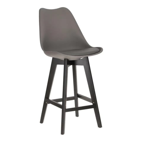 ⁨Stołek barowy Norden wood black low PP    ciemny szary⁩ w sklepie Wasserman.eu