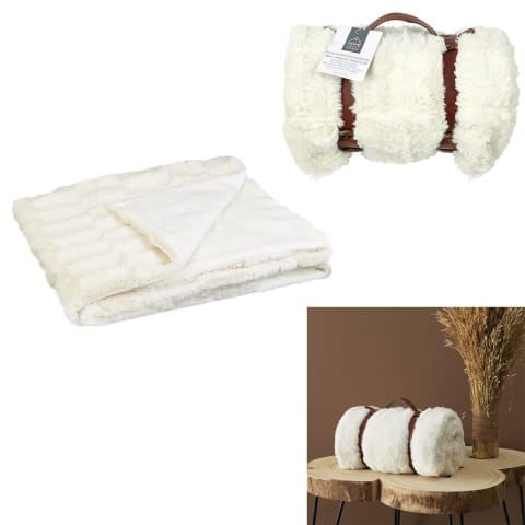 ⁨Koc Furry 120x150cm biały z uchwytem⁩ w sklepie Wasserman.eu