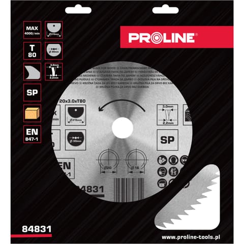 ⁨CIRCULAR SAW FOR WOOD CARBON FREE 315*80T*30 PROLINE⁩ at Wasserman.eu