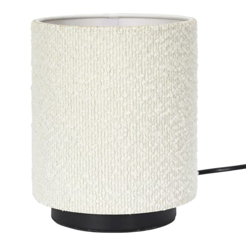 ⁨Lampa stołowa z kloszem boucle biała⁩ w sklepie Wasserman.eu