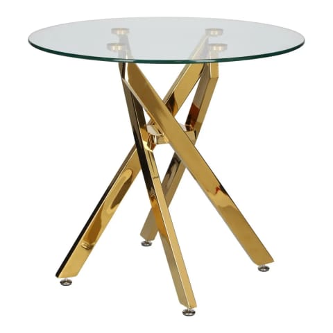 ⁨Stolik kawowy Amber 60cm transparentny/   złoty⁩ w sklepie Wasserman.eu