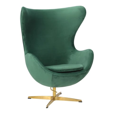 ⁨Fotel Jajo Velvet zielone/ złota          podstawa⁩ w sklepie Wasserman.eu