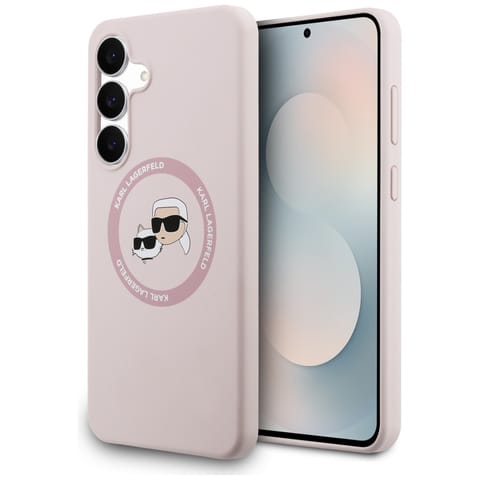 ⁨Etui Karl Lagerfeld Silicone             Karl&Choupette Heads MagSafe do Samsung Galaxy S25 FE różowy⁩ w sklepie Wasserman.eu