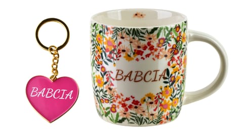 ⁨BABCIA Kubek z brelokiem 350ml 8,5x12x9cm⁩ w sklepie Wasserman.eu