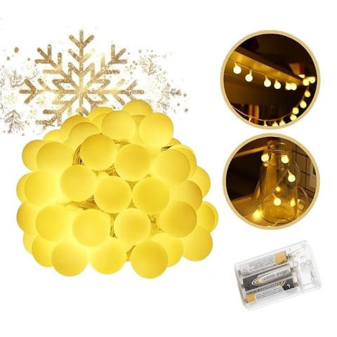 ⁨Światełka lampki kulki wewnętrzne/ zewnętrzne 71 LED Białe Ciepłe, 2 tryby LAMP46⁩ w sklepie Wasserman.eu