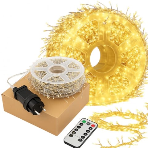 ⁨Zewnętrzne/wewnętrzne lampki choinkowe ryż 900 LED 18m, barwa ciepłe białe do dekoracji LAMP47⁩ w sklepie Wasserman.eu