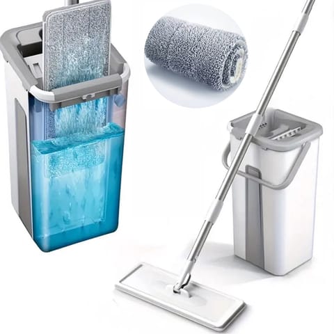 ⁨Mop Płaski Obrotowy z Wyciskaczem i Wiadrem Dwukomorowym Ultramop Promis MS106N⁩ w sklepie Wasserman.eu