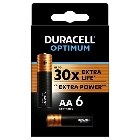 ⁨Duracell Optimum Jednorazowa alkaliczna baterie AA, 6-pack⁩ w sklepie Wasserman.eu