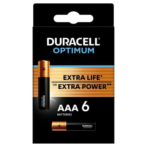 ⁨Duracell Optimum Jednorazowa alkaliczna baterie AAA, 6-pack⁩ w sklepie Wasserman.eu
