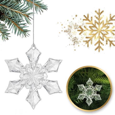 ⁨Zestaw zawieszek transparentne śnieżynki 12szt. w opakowaniu BSN71⁩ w sklepie Wasserman.eu