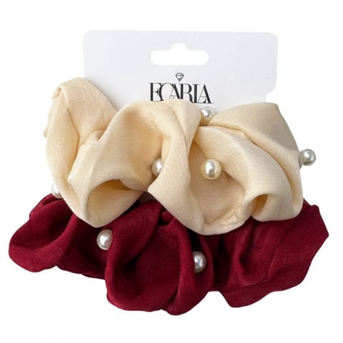 ⁨Zestaw 2  gumek do włosów, frotki z perłami GUM197⁩ w sklepie Wasserman.eu