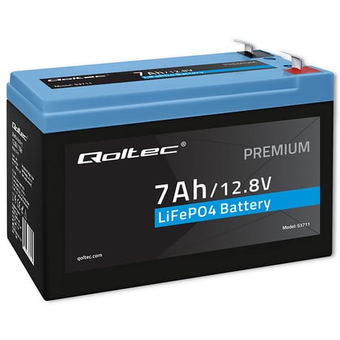 ⁨Qoltec LiFePO4 Lithium Iron Phosphate Battery | 12.8V | 7Ah | 89.6Wh | BMS⁩ at Wasserman.eu
