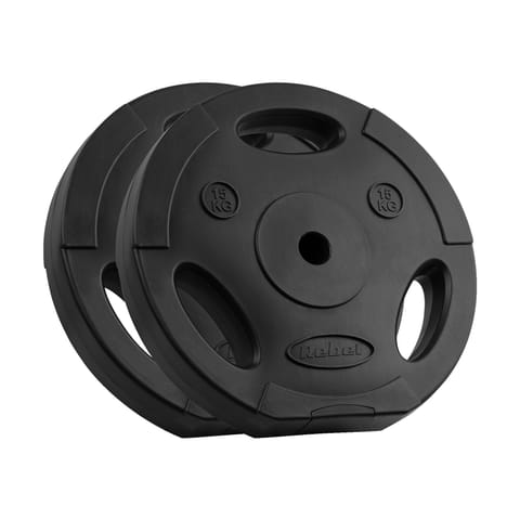 ⁨Bituminous Weight Set 2x15kg, bore 31mm, disc with handles, REBEL ACTIVE⁩ at Wasserman.eu
