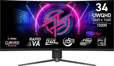 ⁨Monitor MSI 346CQRF X24 (34" /Rapid VA /240Hz /3440 x 1440 /Czarny)⁩ w sklepie Wasserman.eu