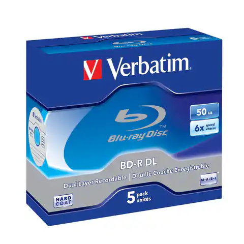 ⁨Płyta BDR Verbatim 43748 (50GB; 6x; 5szt.; Slim Case)⁩ w sklepie Wasserman.eu