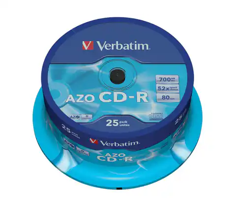 ⁨Verbatim CD-R AZO Crystal 700 MB 25 pc(s)⁩ at Wasserman.eu