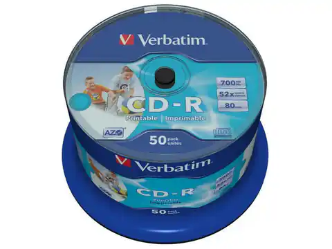⁨Płyta CD Verbatim 43438 (700MB; 52x; 50szt.; Cake)⁩ w sklepie Wasserman.eu