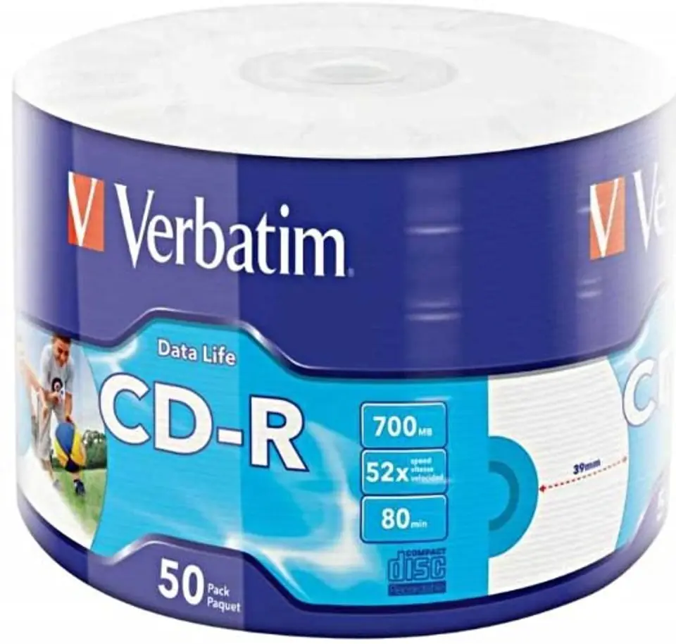 ⁨Verbatim 50x CD-R Printable700 MB 50 pc(s)⁩ at Wasserman.eu