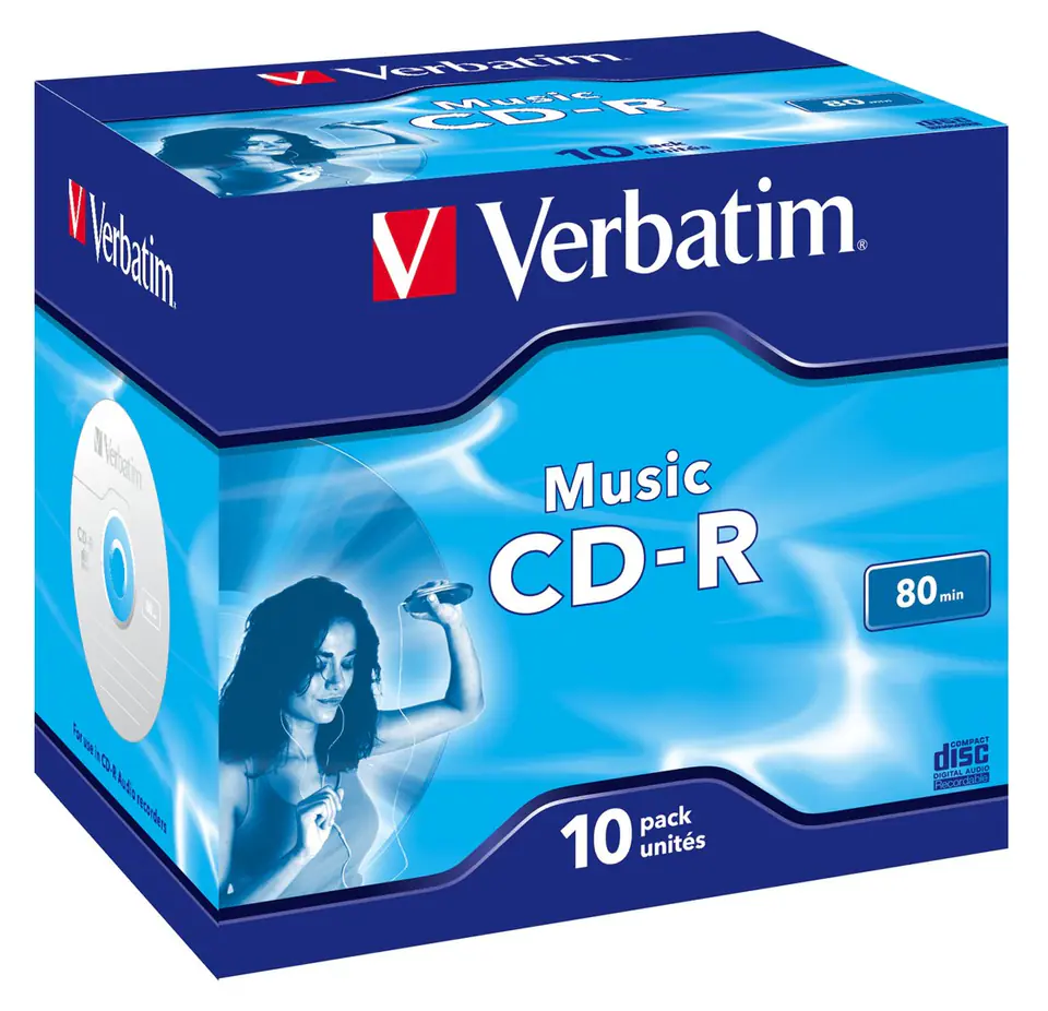 ⁨Płyta CD Verbatim 43365 (700MB; 4x; 10szt.; Jewel Case)⁩ w sklepie Wasserman.eu