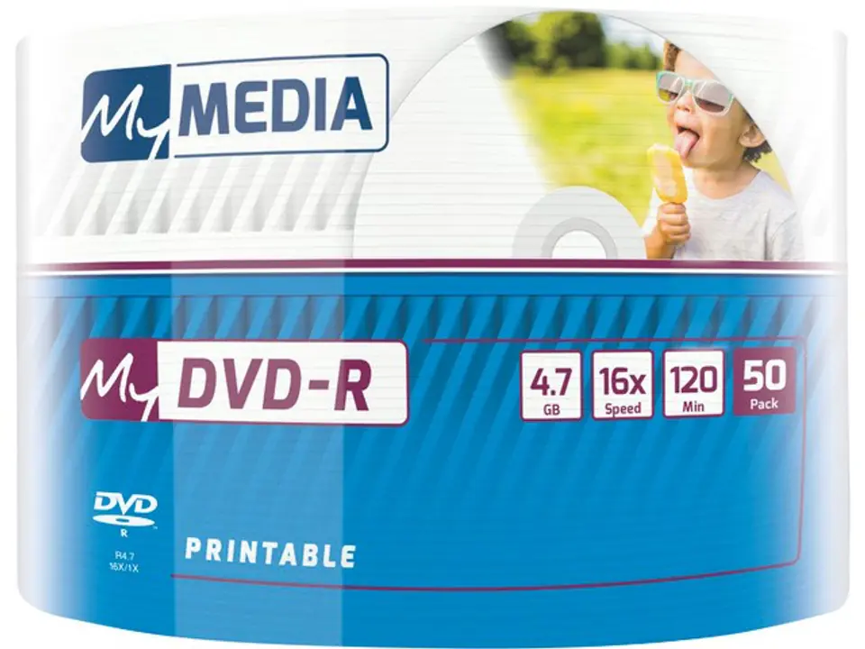 ⁨MY MEDIA DVD-R 4.7GB X16 PRINTABLE WRAP (50 SPINDLE) 69202⁩ w sklepie Wasserman.eu