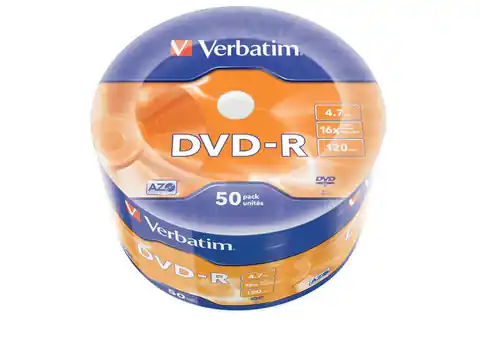 ⁨Płyta DVD Verbatim 43788 (4,7GB; 16x; 50szt.; Spindle)⁩ w sklepie Wasserman.eu