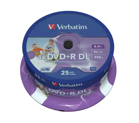 ⁨Płyta DVD Verbatim 43667 (8,5GB; 8x; 25szt.; Cake)⁩ w sklepie Wasserman.eu