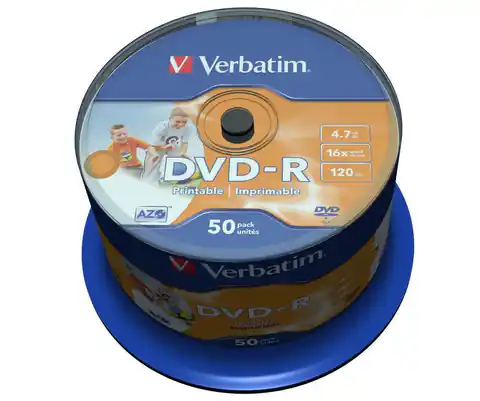 ⁨Płyta DVD Verbatim 43533 (4,7GB; 16x; 50szt.; Cake)⁩ w sklepie Wasserman.eu