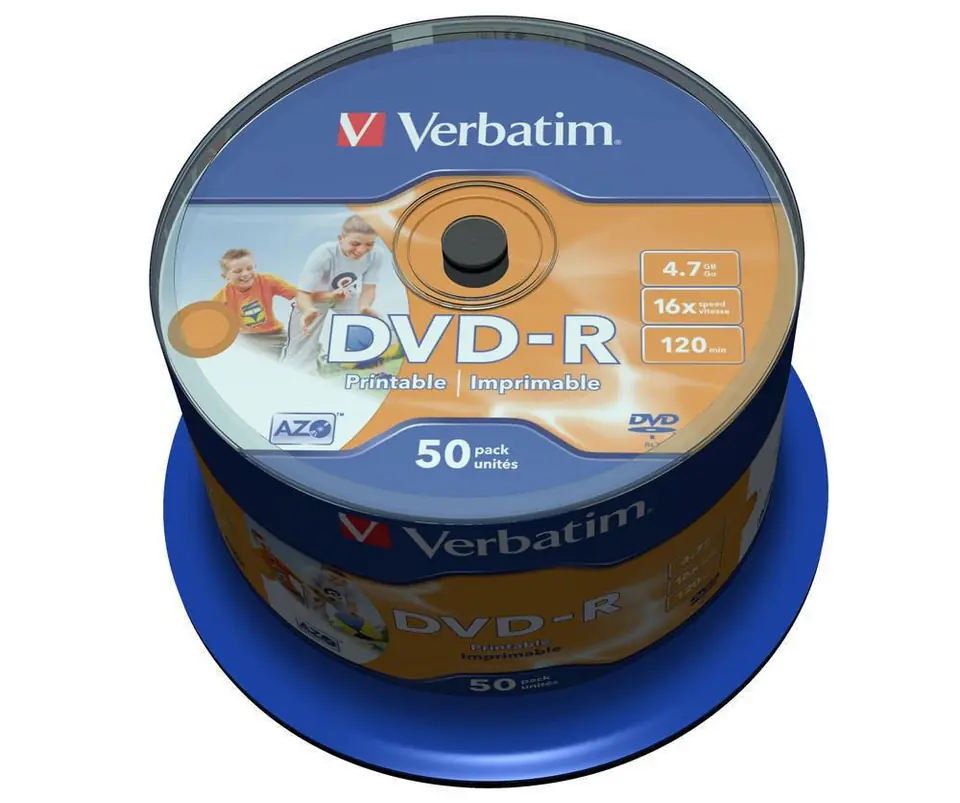 ⁨Verbatim 43533 blank DVD 4.7 GB DVD-R 50 pc(s)⁩ at Wasserman.eu