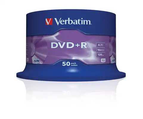 ⁨Płyta DVD Verbatim 43550 (4,7GB; 16x; 50szt.; Cake)⁩ w sklepie Wasserman.eu
