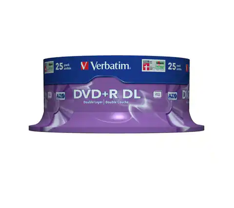 ⁨Płyta DVD Verbatim 43757 (8,5GB; 8x; 25szt.; Cake)⁩ w sklepie Wasserman.eu