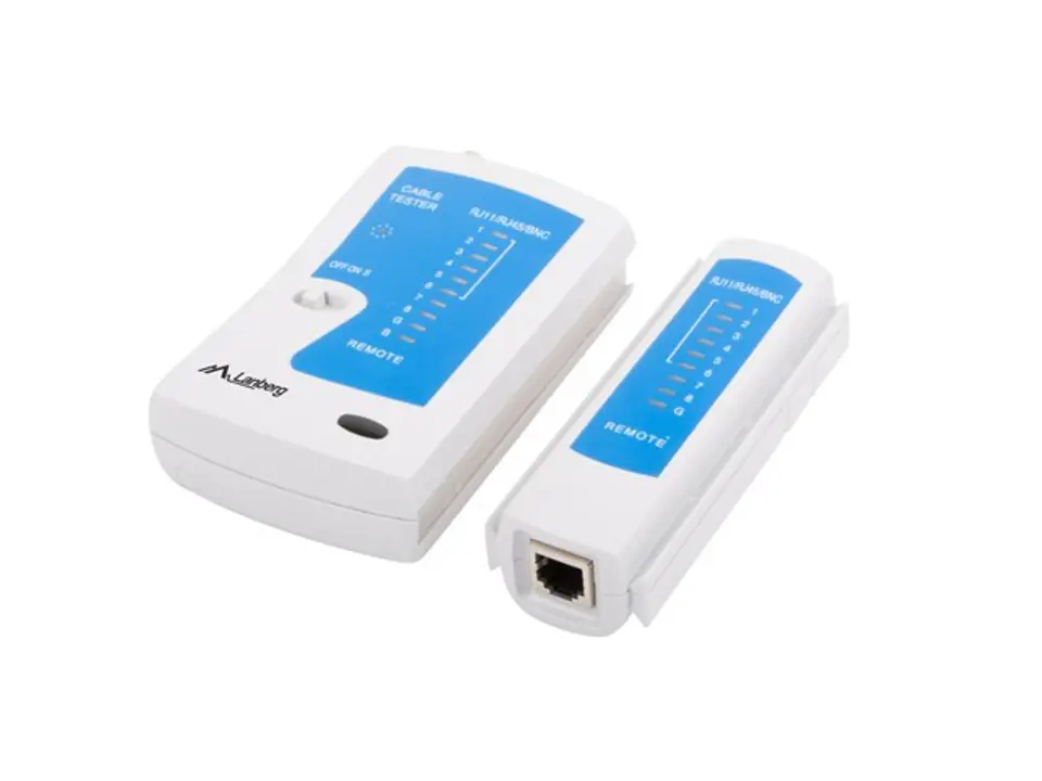 ⁨Lanberg NT-0401 network cable tester UTP/STP cable tester Blue, White⁩ at Wasserman.eu