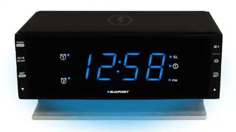 ⁨Blaupunkt CR55CHARGE radio Clock Digital Black⁩ at Wasserman.eu