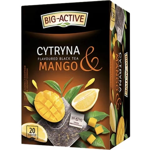 ⁨Herbata BIG-ACTIVE czarna (20 torebek) Cytryna & Mango⁩ w sklepie Wasserman.eu